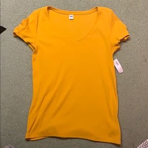 Yellow rubbed material. New with tag